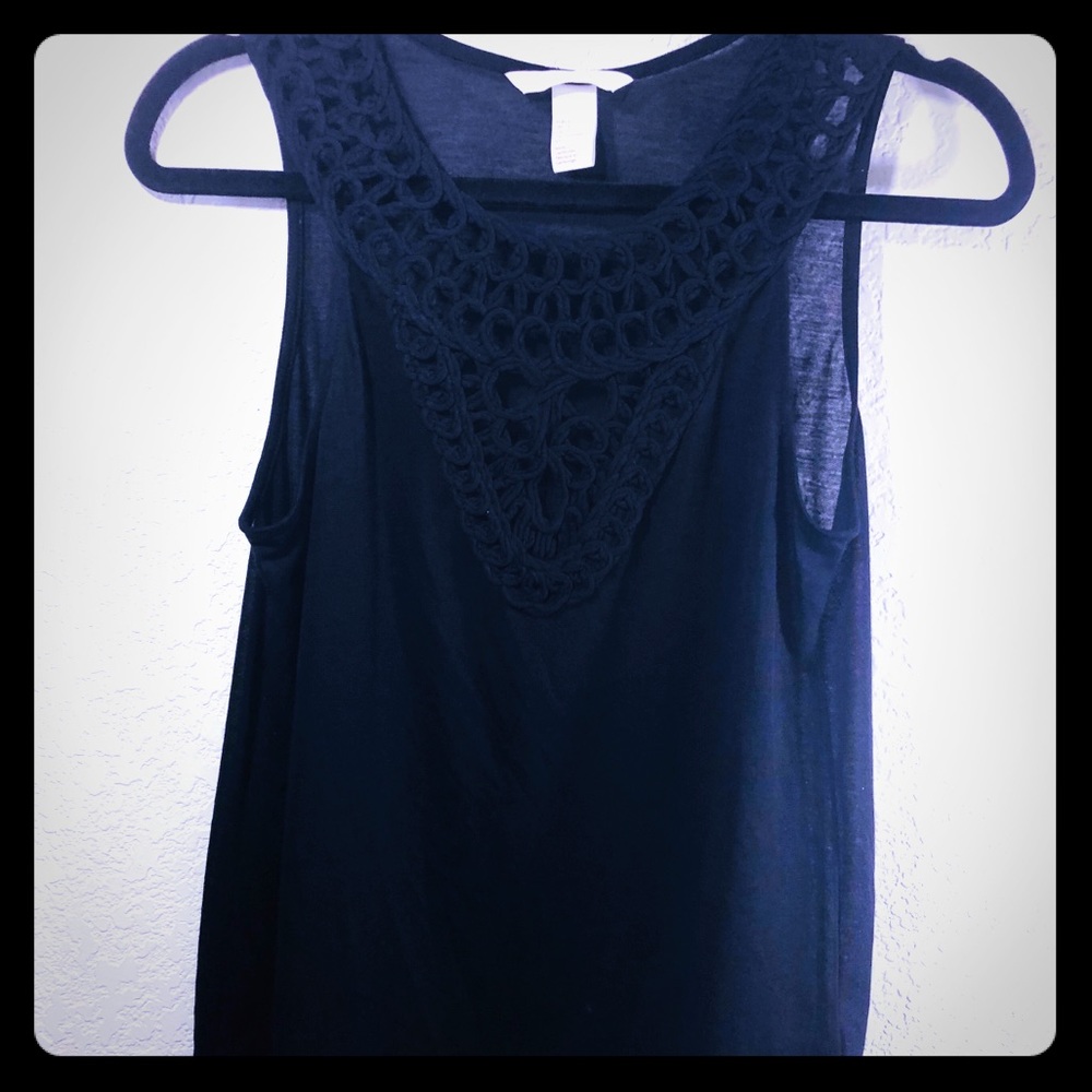 H&M Conscious Black Sleeveless Crochet Top